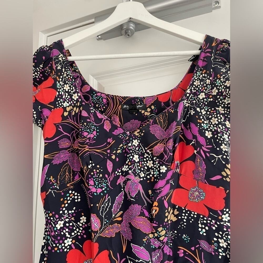 Vintage BETSEY JOHNSON floral tiered dress size 4 silk - Picture 7 of 10